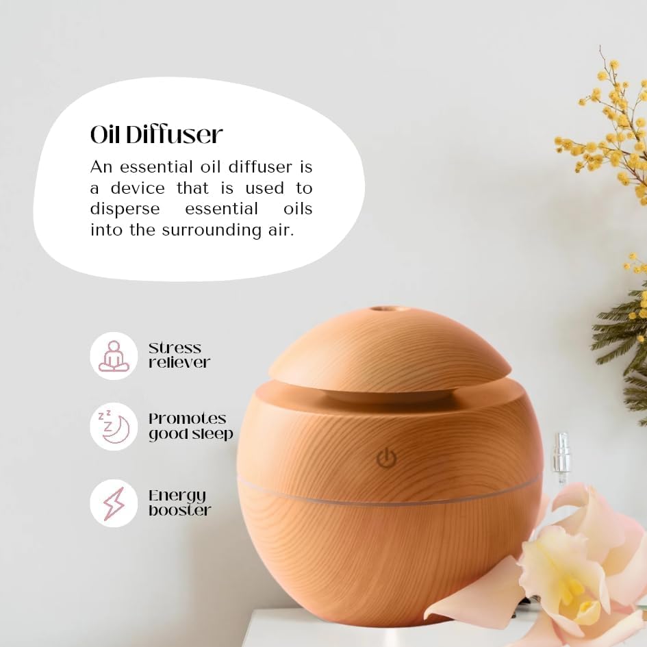 Round Magic Wooden Cool Mist Diffuser