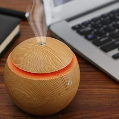 Round Magic Wooden Cool Mist Diffuser