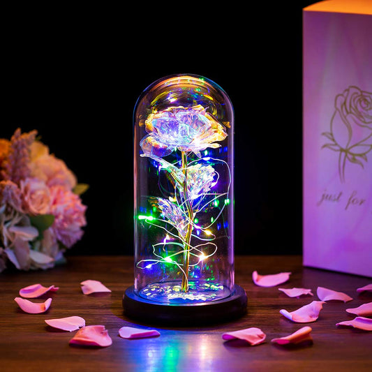 LED Rose Light, Artificial Rose Flower with Led String Lights