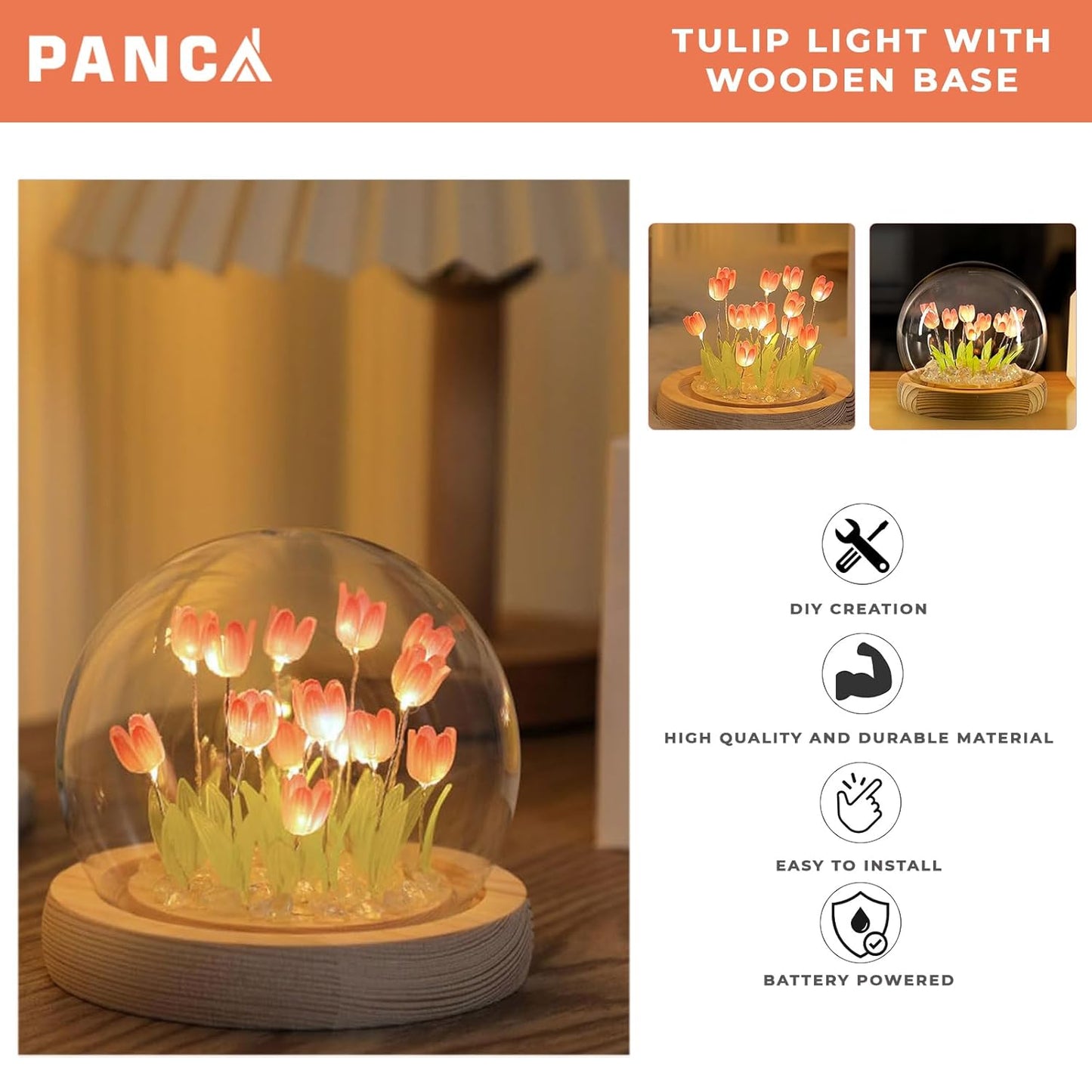 DIY Tulip LED Night Light | Round